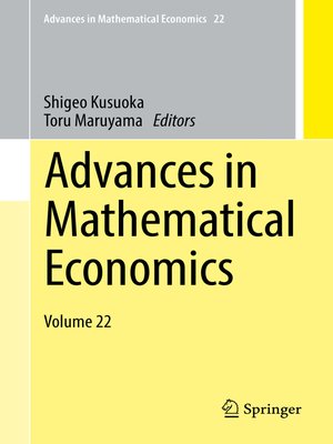 cover image of Advances in Mathematical Economics